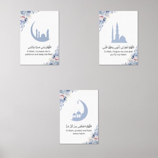 Elegant Islamic Prayer Wall Art Bilderwand Sets (Vorderseite)