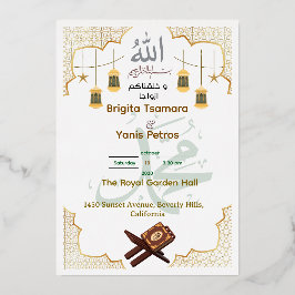 Elegant Islamic Wedding Invitation Folieneinladung