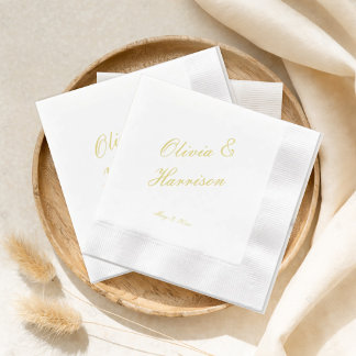 Elegant Island Citrus Wedding Cocktail Napkins Serviette
