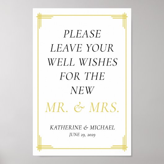 Elegant Island Citrus Yellow Green Guestbook Sign Poster (Vorne)