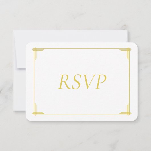 Elegant Island Citrus Yellow Green Wedding RSVP (Rückseite)