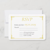 Elegant Island Citrus Yellow Green Wedding RSVP (Vorderseite)
