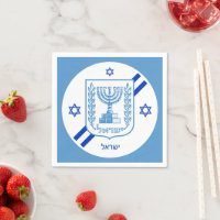Elegant Israel Napkinks & israelische Flagge / Par