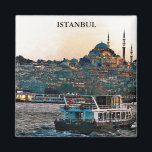 Elegant Istanbul Türkei Hagia Sophia Architektur Magnet<br><div class="desc">Schönes Istanbul Türkei Kunstwerk zeigt das berühmte Hagia Sophia Gebäude und phantastische Architektur der türkischen Stadt mit einem großen Panoramablick. Tolle Souvenir und Geschenkidee.</div>