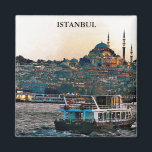 Elegant Istanbul Türkei Hagia Sophia Architektur Magnet<br><div class="desc">Schönes Istanbul Türkei Kunstwerk zeigt das berühmte Hagia Sophia Gebäude und phantastische Architektur der türkischen Stadt mit einem großen Panoramablick. Tolle Souvenir und Geschenkidee.</div>