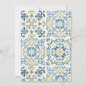 Elegant Italian Blue Tile Lemon Bridal Shower Einladung (Rückseite)