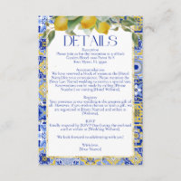 Elegant Italian Blue Tile Lemons Citrus Wedding