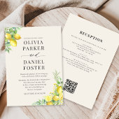 Elegant Italian Lemon QR Code Wedding Einladung