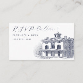 Elegant Italian Villa Illustration Wedding Website Begleitkarte