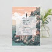 Elegant Italy Capri Destination Brautparty Einladung (Stehend Vorderseite)