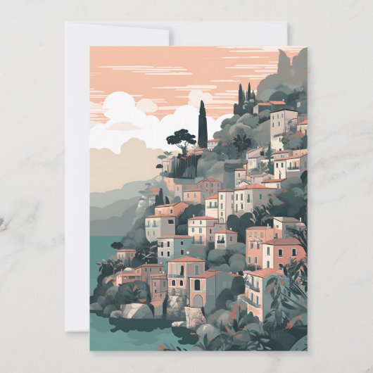 Elegant Italy Capri Destination Brautparty Einladung (Rückseite)