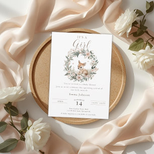 Elegant It's a Girl Baby-Shower Florales Reh Einladung