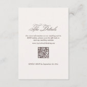 Elegant Ivory and Brown Wedding Details Begleitkarte (Vorderseite)