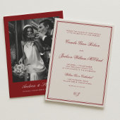Elegant Ivory and Burgundy Wedding Einladung