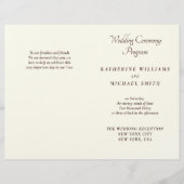 Elegant Ivory And Cream Minimal Wedding Programs (Vorderseite)