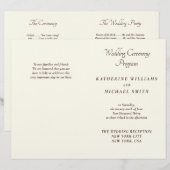 Elegant Ivory And Cream Minimal Wedding Programs (Vorne/Hinten)