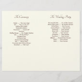 Elegant Ivory And Cream Minimal Wedding Programs (Rückseite)