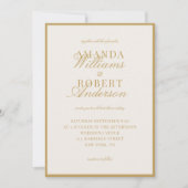 Elegant Ivory and Gold Old Money Wedding Einladung (Vorderseite)
