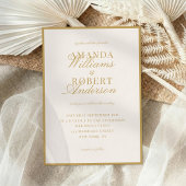 Elegant Ivory and Gold Old Money Wedding Einladung