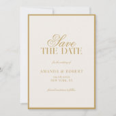 Elegant Ivory and Gold Old Money Wedding Save The Date (Vorderseite)