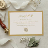 Elegant Ivory and Gold Wedding RSVP Karte