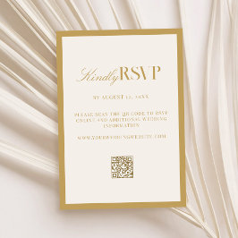 Elegant Ivory and Gold Wedding RSVP Karte