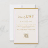Elegant Ivory and Gold Wedding RSVP Karte (Vorderseite)