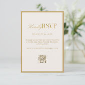 Elegant Ivory and Gold Wedding RSVP Karte (Stehend Vorderseite)