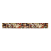 Elegant Ivory and Red Victorian Christmas Collage Satinband (Vorderseite)