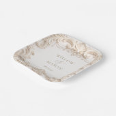 Elegant Ivory Baroque Square Wedding Pappteller (Gewinkelt)