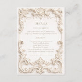 Elegant Ivory Baroque Wedding Enclosure Card Begleitkarte (Vorderseite)