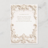 Elegant Ivory Baroque Wedding Enclosure Card Begleitkarte (Rückseite)