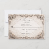 Elegant Ivory Baroque Wedding Response Card RSVP Karte (Vorderseite)