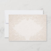 Elegant Ivory Baroque Wedding Response Card RSVP Karte (Rückseite)
