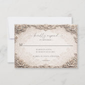 Elegant Ivory Baroque Wedding RSVP Response Card Karte (Vorderseite)