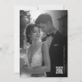 Elegant Ivory Black and white Photo Wedding Einladung (Rückseite)