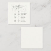 Elegant Ivory Bold Script Wedding Timeline Program Mitteilungskarte (Vorne/Hinten)
