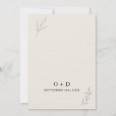 Elegant Ivory Botanical Floral Wedding Einladung (Rückseite)
