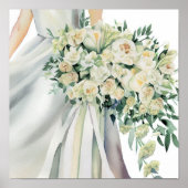 Elegant Ivory, Bridal Cascading Bouquet 2, Poster (Vorne)