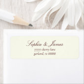 Elegant Ivory Burgundy Wedding Return Address (Insitu)