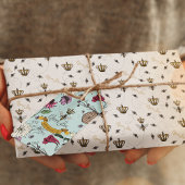 Elegant Ivory Buzzing Royal Queen Bee & Gold Crown Geschenkpapier