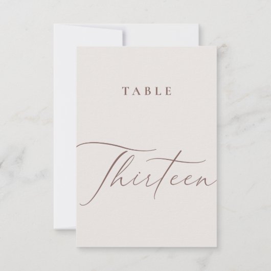 Elegant Ivory Calligraphy Dreizehn Tischnummern (Rückseite)