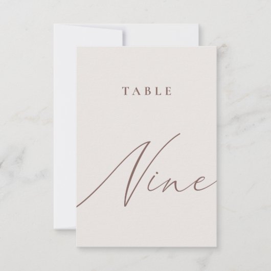 Elegant Ivory Calligraphy Table Nine Tischnummer (Vorderseite)