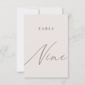 Elegant Ivory Calligraphy Table Nine Tischnummer (Rückseite)