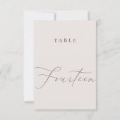 Elegant Ivory Calligraphy Vierzehn Tischnummer (Rückseite)