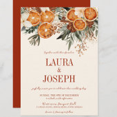 Elegant Ivory Citrus Floral Wedding Einladung