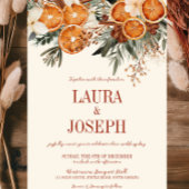 Elegant Ivory Citrus Floral Wedding Einladung