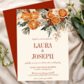 Elegant Ivory Citrus Floral Wedding Einladung