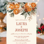 Elegant Ivory Citrus Floral Wedding Einladung