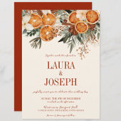 Elegant Ivory Citrus Floral Wedding Einladung